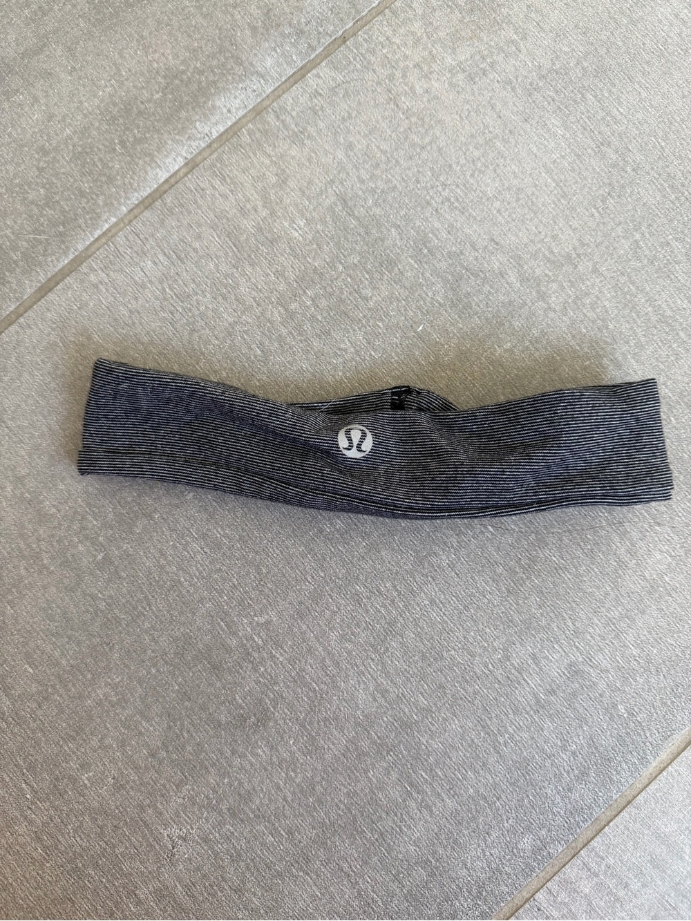 lululemon athletica Black and Gray Striped Performance Headband
